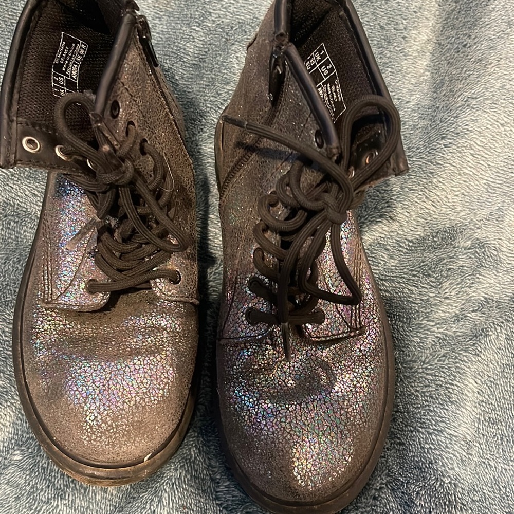 Dr. Martens black glitter big kid size 2